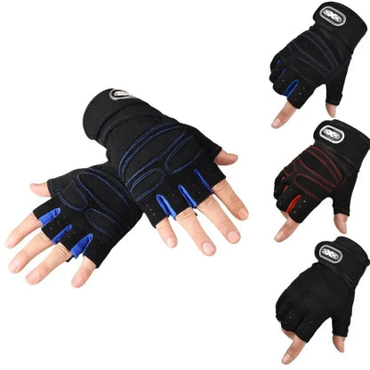 Half-Finger Fitness Gloves with Integrated Wrist Wrap Support