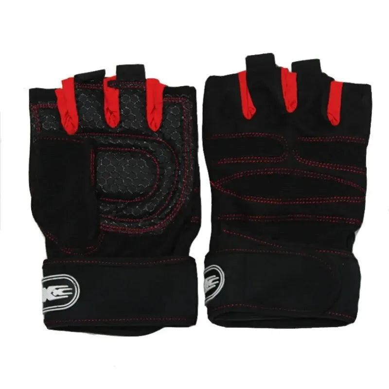 Half-Finger Fitness Gloves with Integrated Wrist Wrap Support