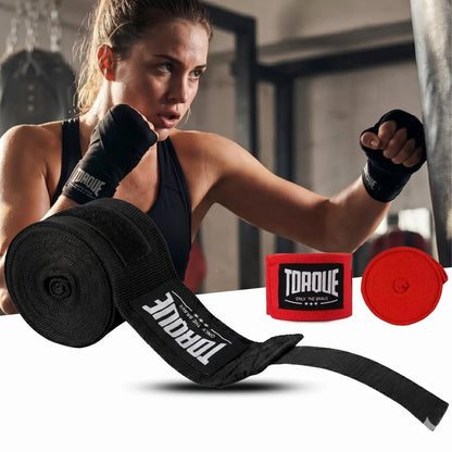 Premium Cotton Boxing & Muay Thai Hand Wraps (3M / 5M) – Elastic Wrist Support