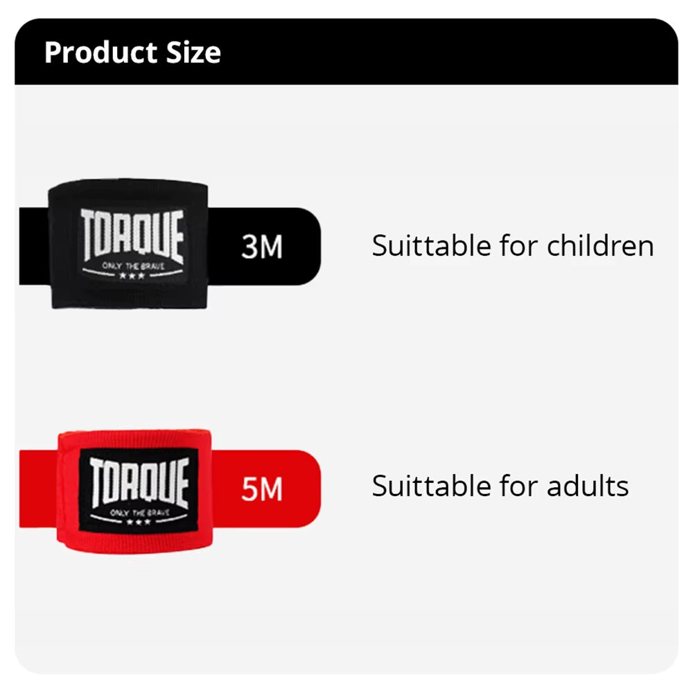 Premium Cotton Boxing & Muay Thai Hand Wraps (3M / 5M) – Elastic Wrist Support